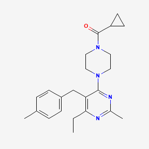 molecular formula C23H30N4O B1649743 Cyclopropyl{4-[6-ethyl-2-methyl-5-(4-methylbenzyl)-4-pyrimidinyl]piperazino}methanone CAS No. 1043700-00-0