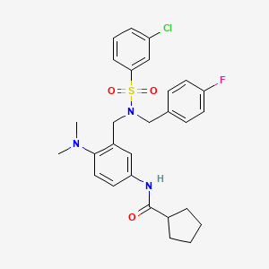 N~1~-[3-{[[(3-chlorophenyl)sulfonyl](4-fluorobenzyl)amino]methyl}-4-(dimethylamino)phenyl]-1-cyclopentanecarboxamide