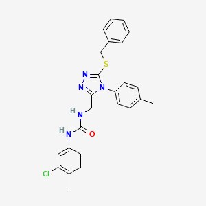molecular formula C25H24ClN5OS B1649756 N-{[5-(benzylsulfanyl)-4-(4-methylphenyl)-4H-1,2,4-triazol-3-yl]methyl}-N'-(3-chloro-4-methylphenyl)urea CAS No. 1045795-92-3