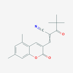 molecular formula C19H19NO3 B1649766 2-[(5,7-Dimethyl-2-oxochromen-3-yl)methylidene]-4,4-dimethyl-3-oxopentanenitrile CAS No. 1047724-34-4