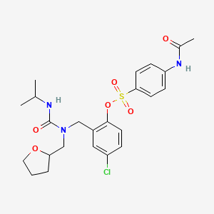 molecular formula C24H30ClN3O6S B1649767 4-Chloro-2-{[[(isopropylamino)carbonyl](tetrahydro-2-furanylmethyl)amino]methyl}phenyl 4-(acetylamino)-1-benzenesulfonate CAS No. 1047724-36-6