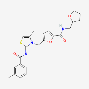 2-Furancarboxamide, 5-[[4-methyl-2-[(3-methylbenzoyl)imino]-3(2H)-thiazolyl]methyl]-N-[(tetrahydro-2-furanyl)methyl]-