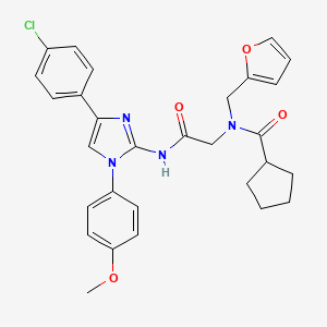 molecular formula C29H29ClN4O4 B1649769 N~1~-(2-{[4-(4-chlorophenyl)-1-(4-methoxyphenyl)-1H-imidazol-2-yl]amino}-2-oxoethyl)-N~1~-(2-furylmethyl)-1-cyclopentanecarboxamide CAS No. 1047816-31-8