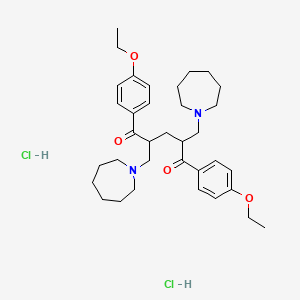 molecular formula C35H52Cl2N2O4 B1649773 1,5-Bis(4-ethoxyphenyl)-2,4-bis((hexahydro-1H-azepin-1-yl)methyl)-1,5-pentanedione 2HCl CAS No. 104802-67-7