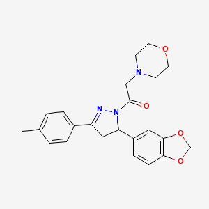 molecular formula C23H25N3O4 B1649775 1-[5-(1,3-benzodioxol-5-yl)-3-(4-methylphenyl)-4,5-dihydro-1H-pyrazol-1-yl]-2-morpholino-1-ethanone CAS No. 1048267-38-4