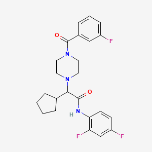 2-cyclopentyl-N~1~-(2,4-difluorophenyl)-2-[4-(3-fluorobenzoyl)piperazino]acetamide