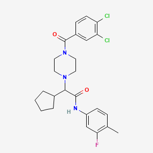 molecular formula C25H28Cl2FN3O2 B1649781 2-cyclopentyl-2-[4-(3,4-dichlorobenzoyl)piperazino]-N~1~-(3-fluoro-4-methylphenyl)acetamide CAS No. 1048912-74-8