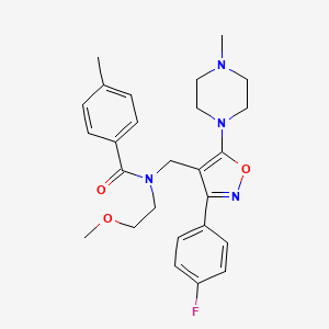 molecular formula C26H31FN4O3 B1649782 N~1~-{[3-(4-fluorophenyl)-5-(4-methylpiperazino)-4-isoxazolyl]methyl}-N~1~-(2-methoxyethyl)-4-methylbenzamide CAS No. 1048912-98-6