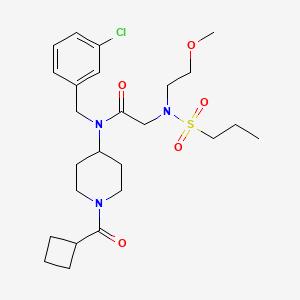 molecular formula C25H38ClN3O5S B1649784 N~1~-(3-chlorobenzyl)-N~1~-[1-(cyclobutylcarbonyl)-4-piperidyl]-2-[(2-methoxyethyl)(propylsulfonyl)amino]acetamide CAS No. 1048913-48-9