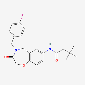 molecular formula C22H25FN2O3 B1649786 N~1~-[4-(4-fluorobenzyl)-3-oxo-2,3,4,5-tetrahydro-1,4-benzoxazepin-7-yl]-3,3-dimethylbutanamide CAS No. 1048913-71-8