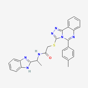 molecular formula C27H23N7OS B1649790 N-(benzimidazol-2-ylethyl)-2-[6-(4-methylphenyl)(7-hydro-1,2,4-triazolo[4,5-c] quinazolin-8-ylthio)]acetamide CAS No. 1049158-15-7
