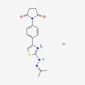 1-[4-[2-(2-Propan-2-ylidenehydrazinyl)-1,3-thiazol-3-ium-4-yl]phenyl]pyrrolidine-2,5-dione;bromide