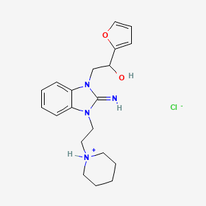 1-(Furan-2-yl)-2-[2-imino-3-(2-piperidin-1-ium-1-ylethyl)benzimidazol-1-yl]ethanol;chloride