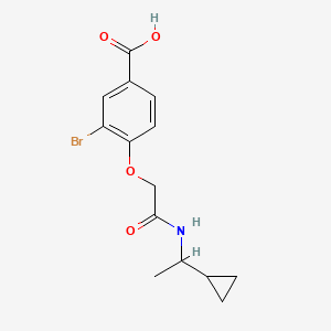 molecular formula C14H16BrNO4 B1649811 3-Bromo-4-{[(1-cyclopropylethyl)carbamoyl]methoxy}benzoic acid CAS No. 1049922-24-8