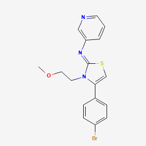 molecular formula C17H16BrN3OS B1649812 4-(4-bromophenyl)-3-(2-methoxyethyl)-N-pyridin-3-yl-1,3-thiazol-2-imine CAS No. 1049985-78-5