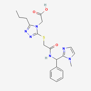 molecular formula C20H24N6O3S B1649813 2-{3-[({[(1-methyl-1H-imidazol-2-yl)(phenyl)methyl]carbamoyl}methyl)sulfanyl]-5-propyl-4H-1,2,4-triazol-4-yl}acetic acid CAS No. 1050085-31-8