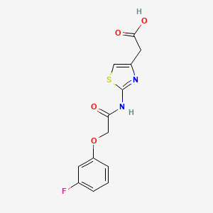 molecular formula C13H11FN2O4S B1649814 2-{2-[2-(3-Fluorophenoxy)acetamido]-1,3-thiazol-4-yl}acetic acid CAS No. 1050126-56-1