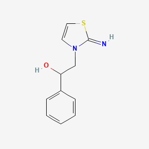 molecular formula C11H12N2OS B1649815 2-(2-Imino-1,3-thiazol-3-yl)-1-phenylethanol CAS No. 10505-59-6