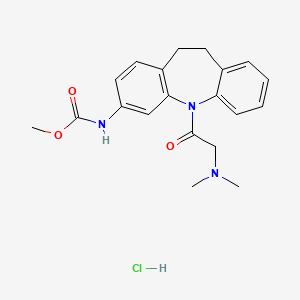 Carbamic acid, (5-((dimethylamino)acetyl)-10,11-dihydro-5H-dibenz(b,f)azepin-3-yl)-, methyl ester, monohydrochloride