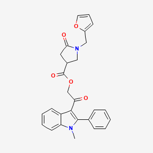 2-(1-methyl-2-phenyl-1H-indol-3-yl)-2-oxoethyl 1-[(furan-2-yl)methyl]-5-oxopyrrolidine-3-carboxylate