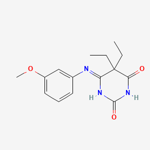 2,4(3H,5H)-Pyrimidinedione, 6-((3-methoxyphenyl)amino)-5,5-diethyl-