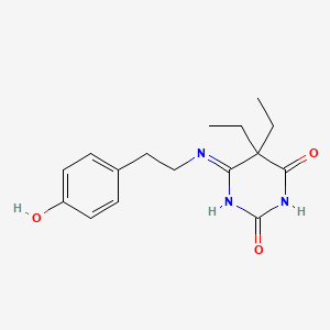 molecular formula C16H21N3O3 B1649845 2,4(3H,5H)-Pyrimidinedione, 5,5-diethyl-6-((2-(4-hydroxyphenyl)ethyl)amino)- CAS No. 105891-75-6