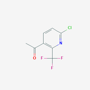 molecular formula C8H5ClF3NO B1649856 1-(6-Chloro-2-(trifluoromethyl)pyridin-3-YL)ethanone CAS No. 1060810-87-8