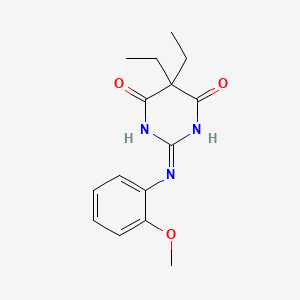 molecular formula C15H19N3O3 B1649859 4,6(1H,5H)-Pyrimidinedione, 5,5-diethyl-2-((2-methoxyphenyl)amino)- CAS No. 106105-05-9