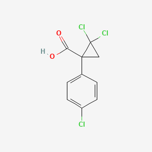 molecular formula C10H7Cl3O2 B1649861 2,2-Dichloro-1-(4-chlorophenyl)cyclopropane-1-carboxylic acid CAS No. 106132-38-1