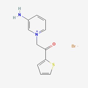 2-(3-Aminopyridin-1-ium-1-yl)-1-thiophen-2-ylethanone;bromide