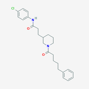 N-(4-chlorophenyl)-3-[1-(5-phenylpentanoyl)-3-piperidinyl]propanamide