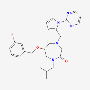 6-[(3-Fluorophenyl)methoxy]-1-(2-methylpropyl)-4-[(1-pyrimidin-2-ylpyrrol-2-yl)methyl]-1,4-diazepan-2-one