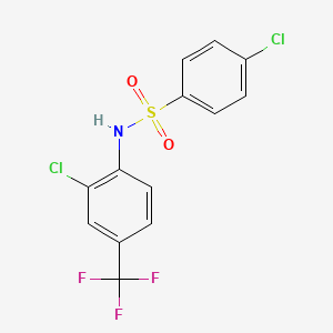 molecular formula C13H8Cl2F3NO2S B1649877 Benzenesulfonamide, 4-chloro-N-[2-chloro-4-(trifluoromethyl)phenyl]- CAS No. 106691-52-5
