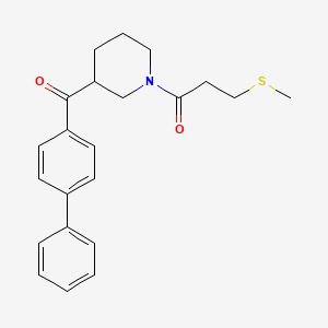 molecular formula C22H25NO2S B1649885 4-Biphenylyl{1-[3-(methylthio)propanoyl]-3-piperidinyl}methanone CAS No. 1070292-83-9