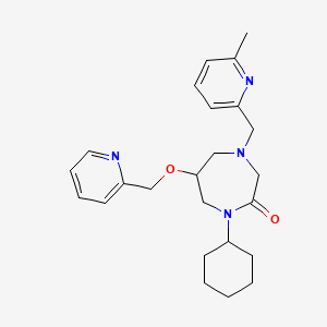1-Cyclohexyl-4-[(6-methylpyridin-2-yl)methyl]-6-(pyridin-2-ylmethoxy)-1,4-diazepan-2-one