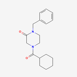 molecular formula C18H24N2O2 B1649892 Piperazinone, 4-(cyclohexylcarbonyl)-1-(phenylmethyl)- CAS No. 107235-71-2