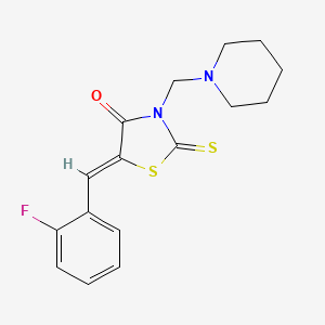 4-Thiazolidinone, 5-(o-fluorobenzylidene)-3-(1-piperidinylmethyl)-2-thioxo-