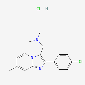 1-[2-(4-Chlorophenyl)-7-methylimidazo[1,2-a]pyridin-3-yl]-N,N-dimethylmethanamine;hydrochloride