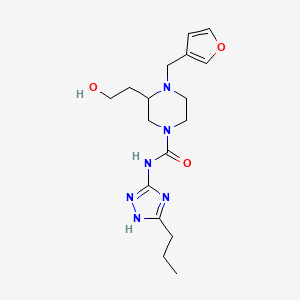 4-(3-furylmethyl)-3-(2-hydroxyethyl)-N-(5-propyl-4H-1,2,4-triazol-3-yl)piperazine-1-carboxamide
