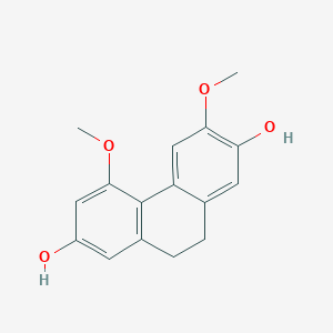 molecular formula C16H16O4 B1649932 3,5-Dimethoxy-9,10-dihydrophenanthrene-2,7-diol CAS No. 108853-10-7