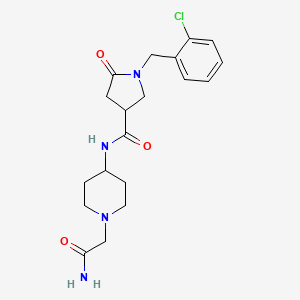 molecular formula C19H25ClN4O3 B1649940 N-[1-(carbamoylmethyl)piperidin-4-yl]-1-[(2-chlorophenyl)methyl]-5-oxopyrrolidine-3-carboxamide CAS No. 1090783-86-0