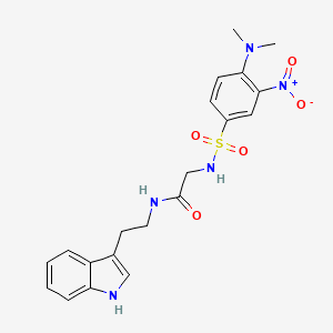 molecular formula C20H23N5O5S B1649942 2-[4-(dimethylamino)-3-nitrobenzenesulfonamido]-N-[2-(1H-indol-3-yl)ethyl]acetamide CAS No. 1090861-06-5