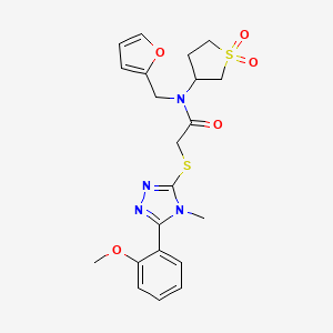 molecular formula C21H24N4O5S2 B1649944 N-(1,1-dioxo-1lambda6-thiolan-3-yl)-N-[(furan-2-yl)methyl]-2-{[5-(2-methoxyphenyl)-4-methyl-4H-1,2,4-triazol-3-yl]sulfanyl}acetamide CAS No. 1090893-13-2