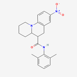 molecular formula C22H25N3O3 B1649946 N-(2,6-dimethylphenyl)-8-nitro-1H,2H,3H,4H,4aH,5H,6H-pyrido[1,2-a]quinoline-5-carboxamide CAS No. 1090904-49-6