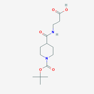 molecular formula C14H24N2O5 B1649951 N-{[1-(tert-butoxycarbonyl)piperidin-4-yl]carbonyl}-beta-alanine CAS No. 1092294-39-7