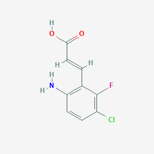 molecular formula C9H7ClFNO2 B1649962 (e)-3-(6-Amino-3-chloro-2-fluorophenyl)acrylic acid CAS No. 1094106-62-3