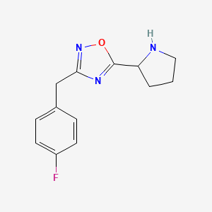 molecular formula C13H14FN3O B1649963 3-[(4-Fluorophenyl)methyl]-5-(pyrrolidin-2-yl)-1,2,4-oxadiazole CAS No. 1094291-17-4