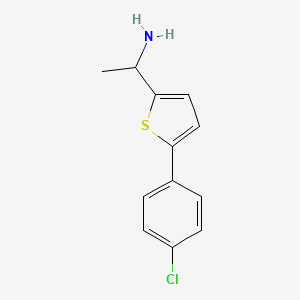 molecular formula C12H12ClNS B1649969 1-[5-(4-Chlorophenyl)thiophen-2-yl]ethan-1-amine CAS No. 1094424-71-1