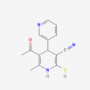 1',4'-Dihydro-5'-acetyl-2'-mercapto-6'-methyl-(3,4'-bipyridine)-3'-carbonitrile