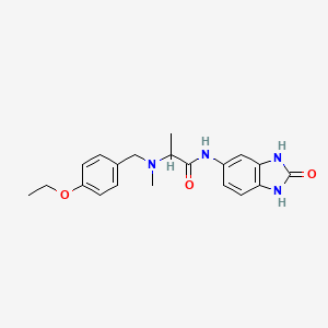 molecular formula C20H24N4O3 B1649990 2-{[(4-ethoxyphenyl)methyl](methyl)amino}-N-(2-oxo-2,3-dihydro-1H-1,3-benzodiazol-5-yl)propanamide CAS No. 1099597-78-0